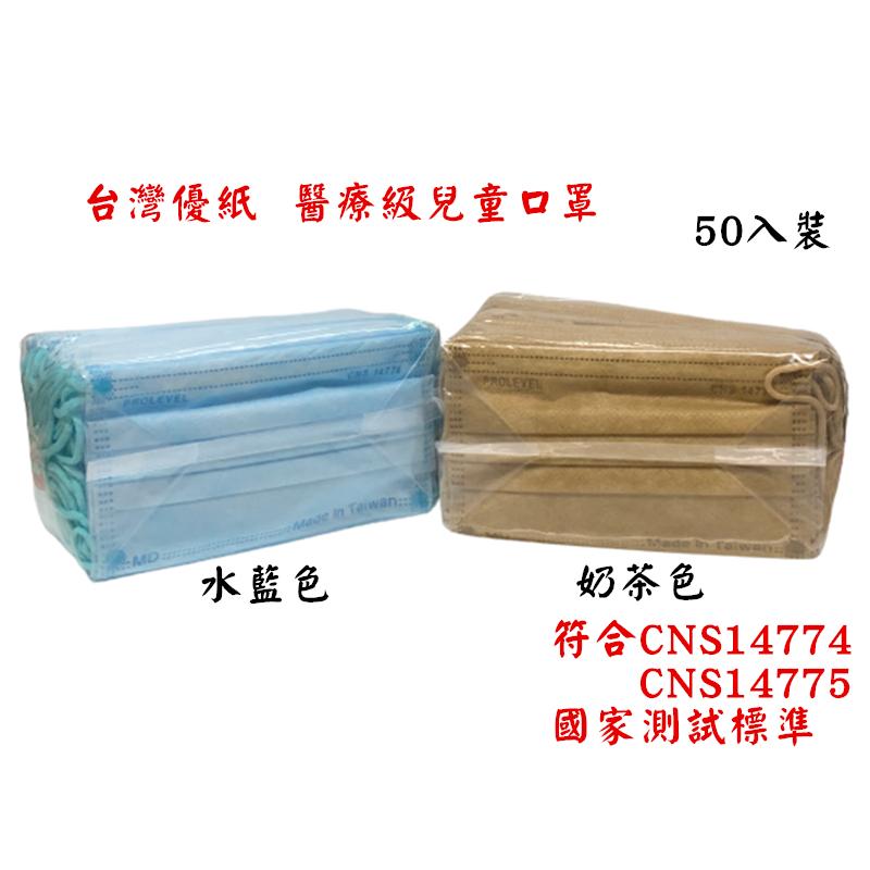 【百貨商城】 雙鋼印 醫療級 優紙 口罩 50入裝 兒童口罩 台灣製造 口罩 防塵 平面口罩 台灣優紙-細節圖3
