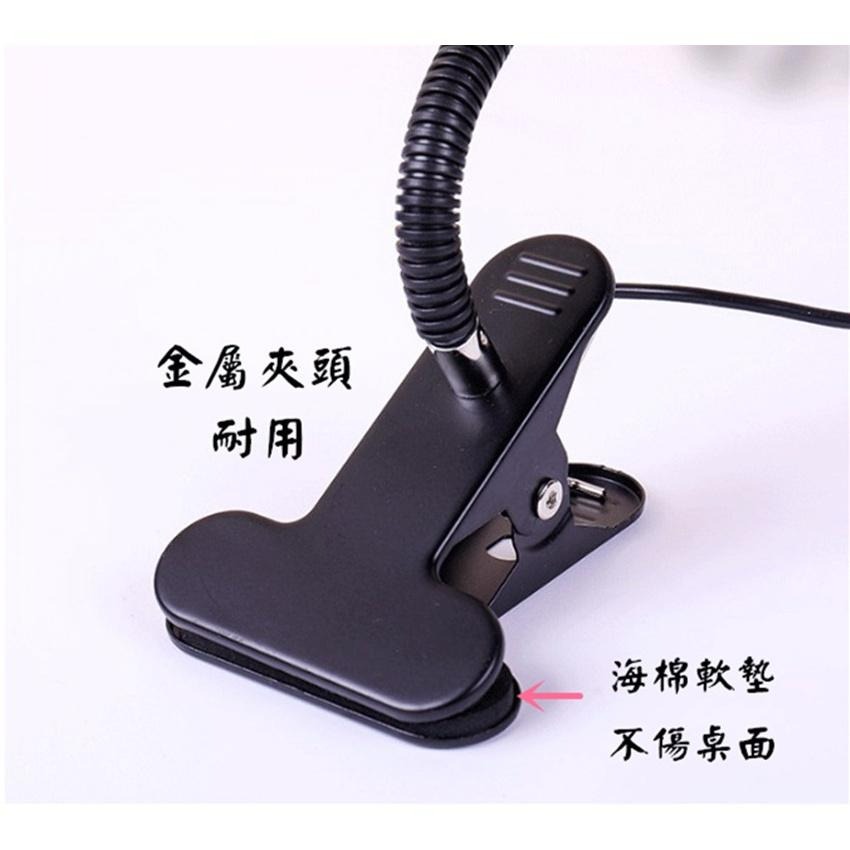 【百貨商城】 LED 燈夾 檯燈 桌燈 360度 可彎曲 工作燈  USB 夾燈 維修燈 夾子燈-細節圖4