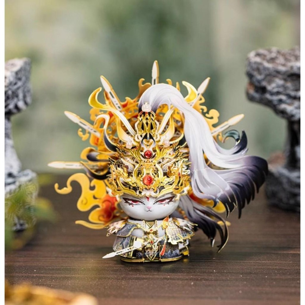 鋼鐵火星人益智玩具★喵之城系列-喵帝君 ★拼酷★MU藝模★3D立體金屬拼圖★DIY金屬模型-細節圖3