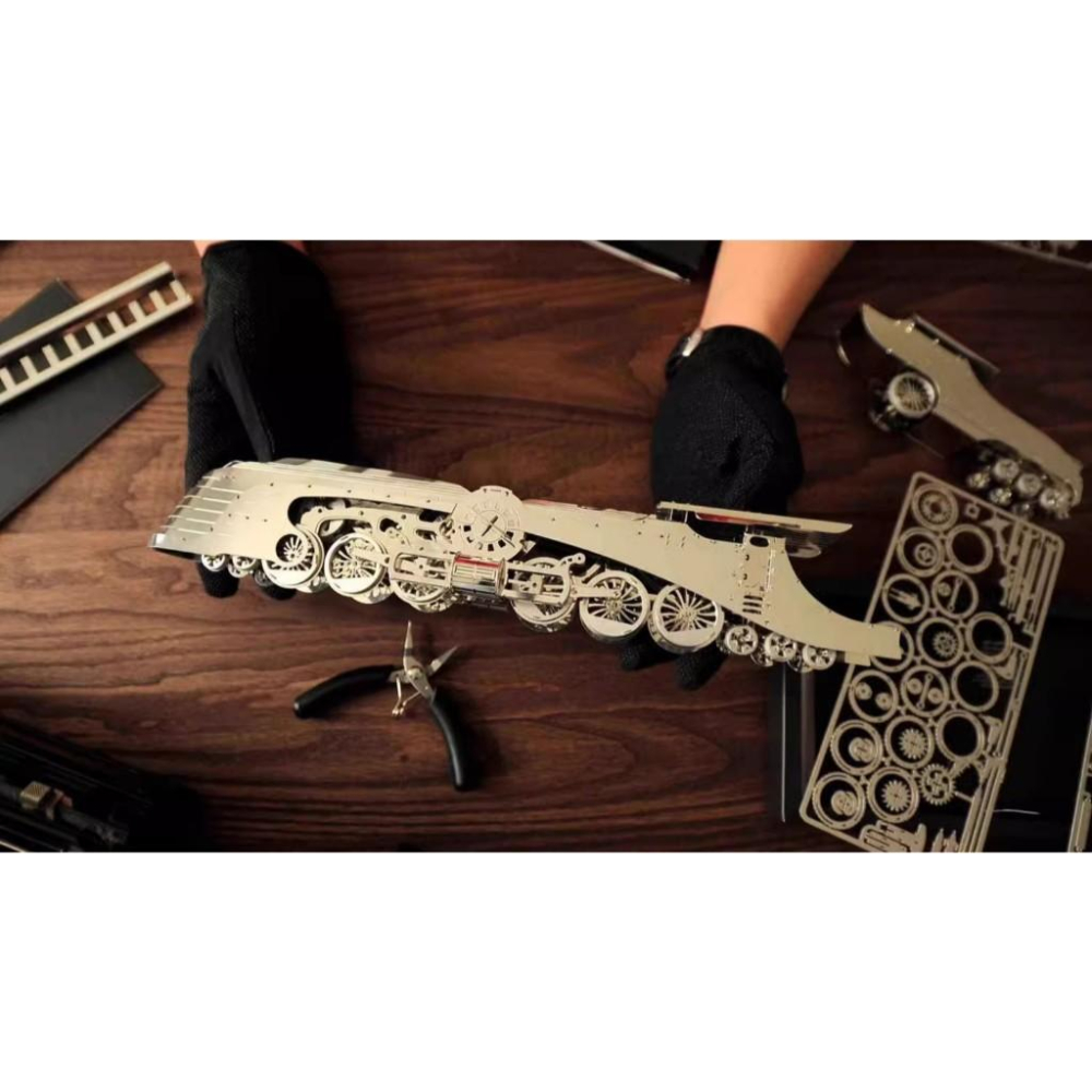 鋼鐵火星人益智玩具★ 齒輪機械傳動系列- 流線型蒸汽火車 ★拼酷★MU藝模★3D立體金屬拼圖★DIY金屬模型-細節圖7