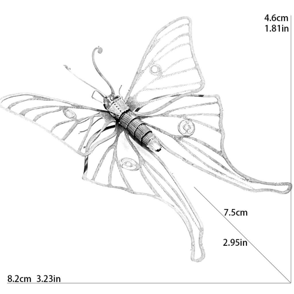 鋼鐵火星人益智玩具★ 蝴蝶 (2隻) ★拼酷★MU藝模★3D立體金屬拼圖★DIY金屬模型-細節圖2