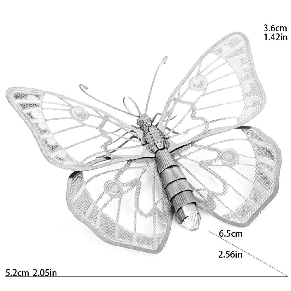 鋼鐵火星人益智玩具★ 蝴蝶 (2隻) ★拼酷★MU藝模★3D立體金屬拼圖★DIY金屬模型-細節圖3