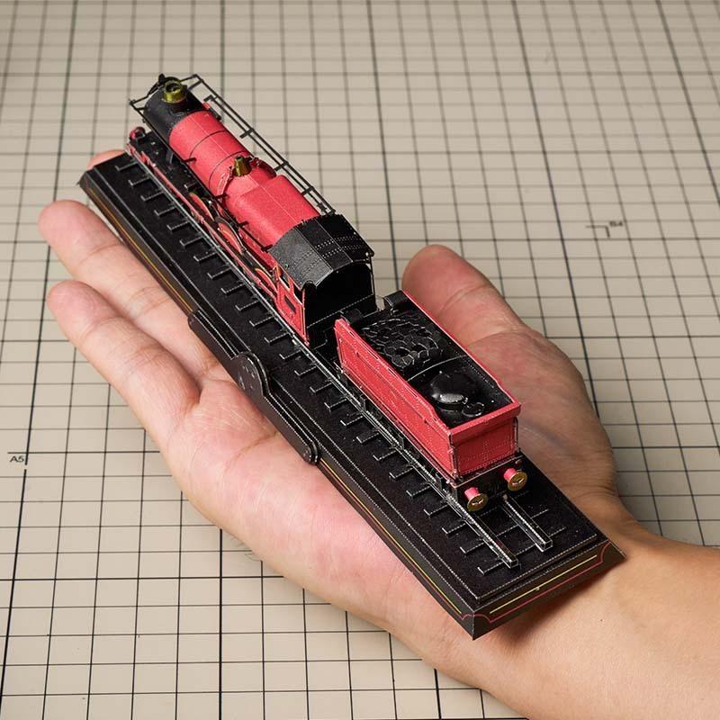 鋼鐵火星人益智玩具★ 哈利波特-霍格華茲雙節帶鐵軌列車 ★拼酷★MU藝模★3D立體金屬拼圖★DIY金屬模型-細節圖2