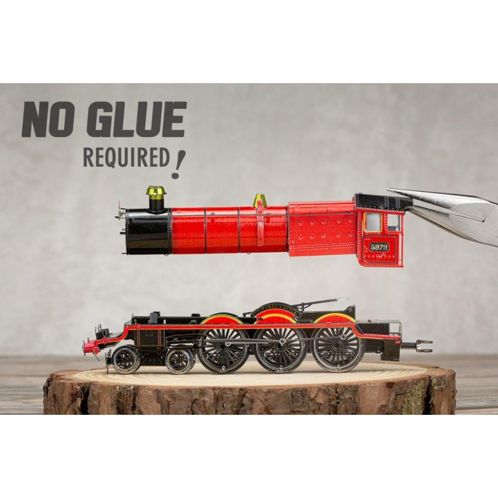 鋼鐵火星人益智玩具★ 哈利波特-霍格華茲雙節帶鐵軌列車 ★拼酷★MU藝模★3D立體金屬拼圖★DIY金屬模型-細節圖6