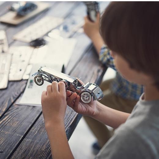 鋼鐵火星人益智玩具◎ 齒輪機械傳動系列-榮耀老爺車 ◎烏克蘭原創◎3D立體金屬拼圖◎DIY金屬模型-細節圖5