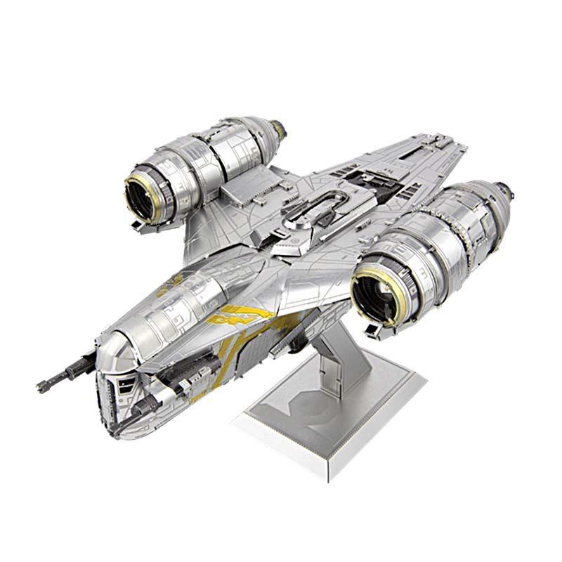 鋼鐵火星人益智玩具★ 星際大戰-曼達洛人座駕剃刀冠號★拼酷★MU藝模★3D立體金屬拼圖★DIY金屬模型-細節圖5