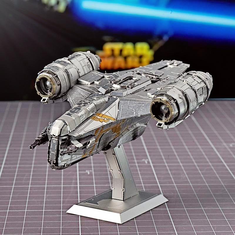 鋼鐵火星人益智玩具★ 星際大戰-曼達洛人座駕剃刀冠號★拼酷★MU藝模★3D立體金屬拼圖★DIY金屬模型-細節圖7