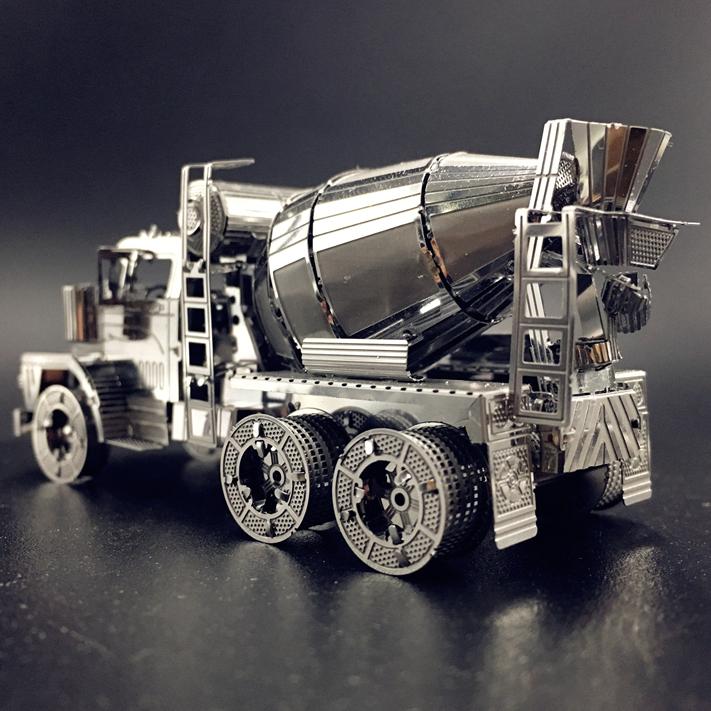 鋼鐵火星人益智玩具★ 混凝土攪拌車 ★拼酷★MU藝模★3D立體金屬拼圖★DIY金屬模型-細節圖2