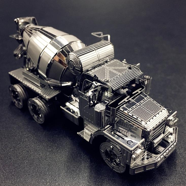 鋼鐵火星人益智玩具★ 混凝土攪拌車 ★拼酷★MU藝模★3D立體金屬拼圖★DIY金屬模型-細節圖3