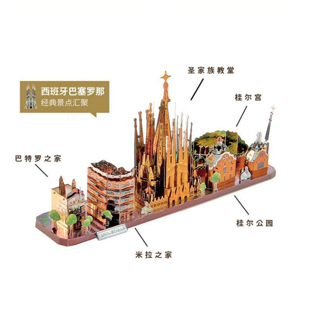 鋼鐵火星人益智玩具★ 巴塞隆納街景 ★拼酷★MU藝模★3D立體金屬拼圖★DIY金屬模型-細節圖5