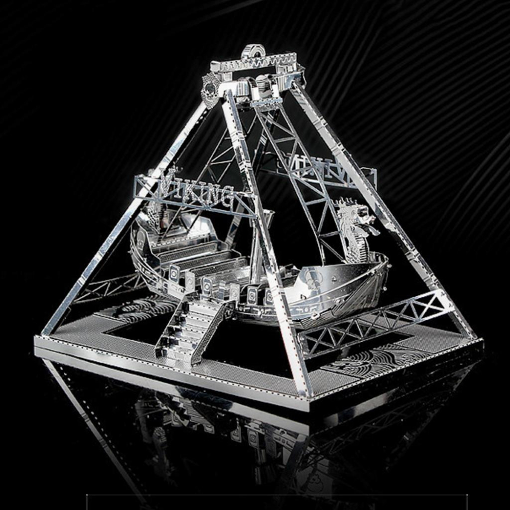 鋼鐵火星人益智玩具★ 遊樂場系列-海盜船(可動式)★拼酷★MU藝模★3D立體金屬拼圖★DIY金屬模型-細節圖3