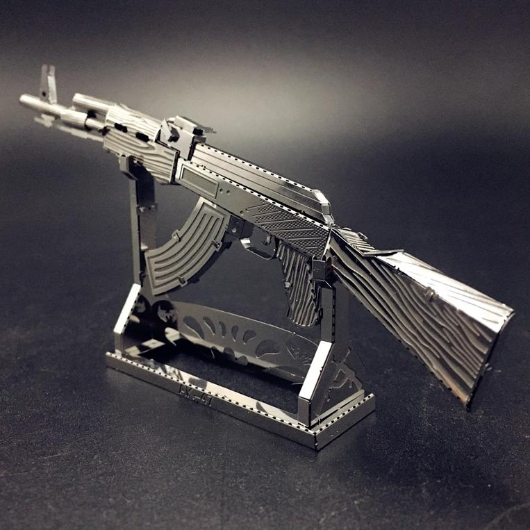 鋼鐵火星人益智玩具★ AK47步槍 ★拼酷★MU藝模★3D立體金屬拼圖★DIY金屬模型-細節圖3
