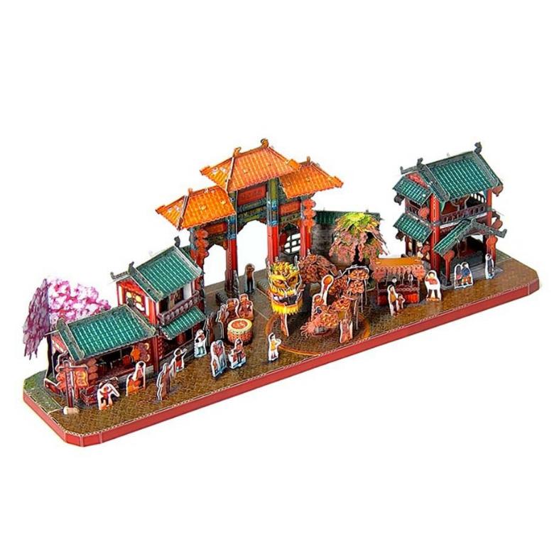 鋼鐵火星人益智玩具★ 中華街街景 ★拼酷★MU藝模★3D立體金屬拼圖★DIY金屬模型-細節圖3