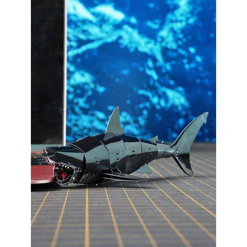 鋼鐵火星人益智玩具★ 噬人鯊 ★拼酷★MU藝模★3D立體金屬拼圖★DIY金屬模型-細節圖5