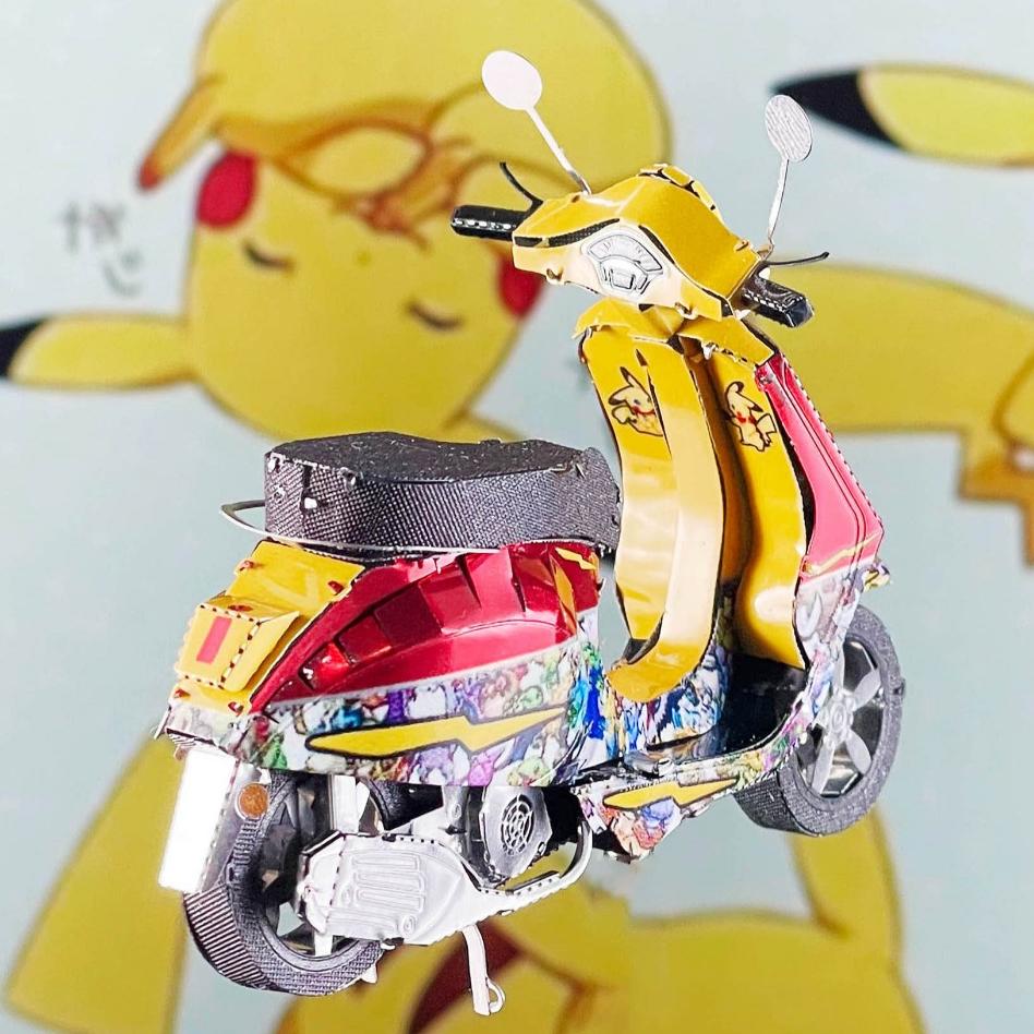 鋼鐵火星人益智玩具★ 偉士牌VESPA經典摩托車 ★拼酷★MU藝模★3D立體金屬拼圖★DIY金屬模型-細節圖3