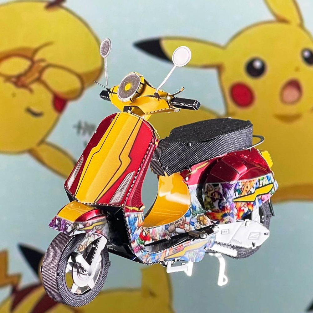 鋼鐵火星人益智玩具★ 偉士牌VESPA經典摩托車 ★拼酷★MU藝模★3D立體金屬拼圖★DIY金屬模型-細節圖7