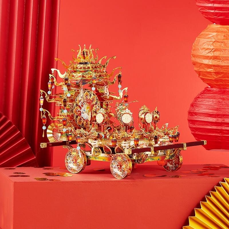 鋼鐵火星人益智玩具★  盛唐驚鴻鼓車 ★拼酷★MU藝模★3D立體金屬拼圖★DIY金屬模型-細節圖2