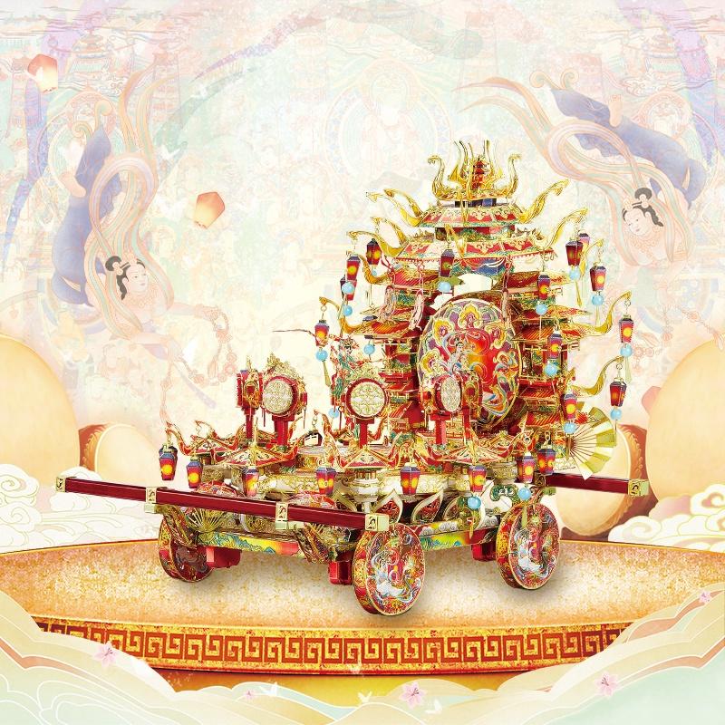 鋼鐵火星人益智玩具★  盛唐驚鴻鼓車 ★拼酷★MU藝模★3D立體金屬拼圖★DIY金屬模型-細節圖6