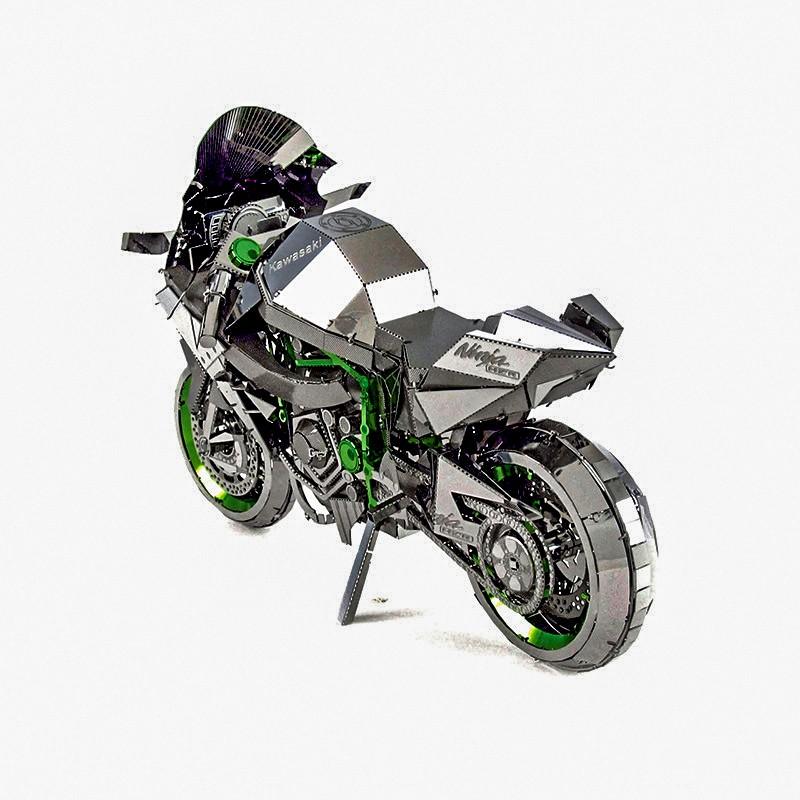 鋼鐵火星人益智玩具★ 川崎忍者H2R摩托車  ★拼酷★MU藝模★3D立體金屬拼圖★DIY金屬模型★蝕刻片-細節圖5