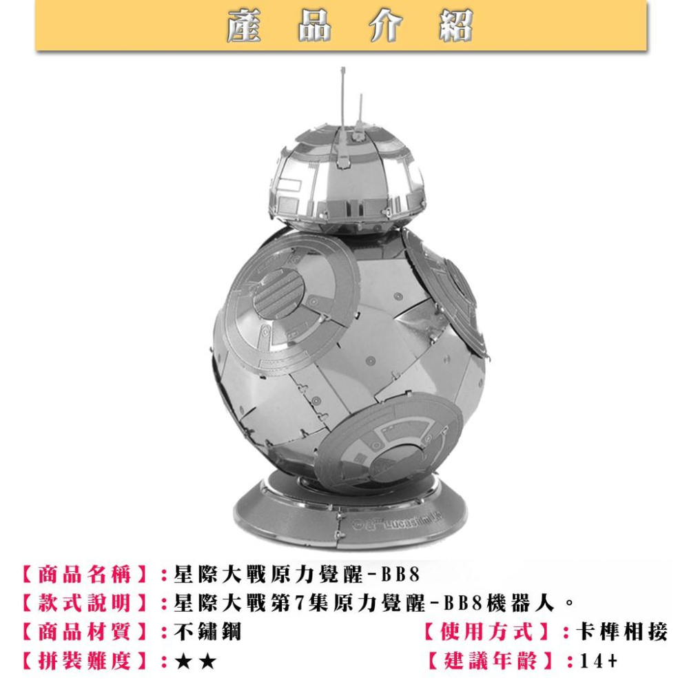 ★鋼鐵火星人益智玩具★ 星際大戰 -機器人系列★拼酷★MU藝模★3D立體金屬拼圖★DIY金屬模型-細節圖3