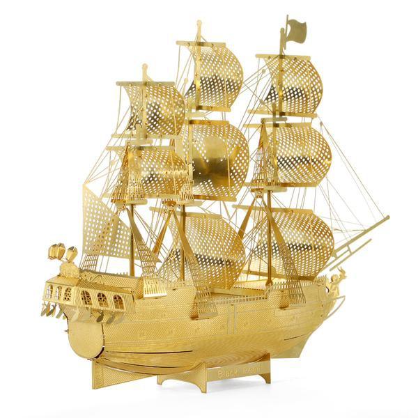 ★鋼鐵火星人益智玩具★黑珍珠號海盜船(大碼) ★拼酷★MU藝模★3D立體金屬拼圖★DIY金屬模型★蝕刻片-細節圖3