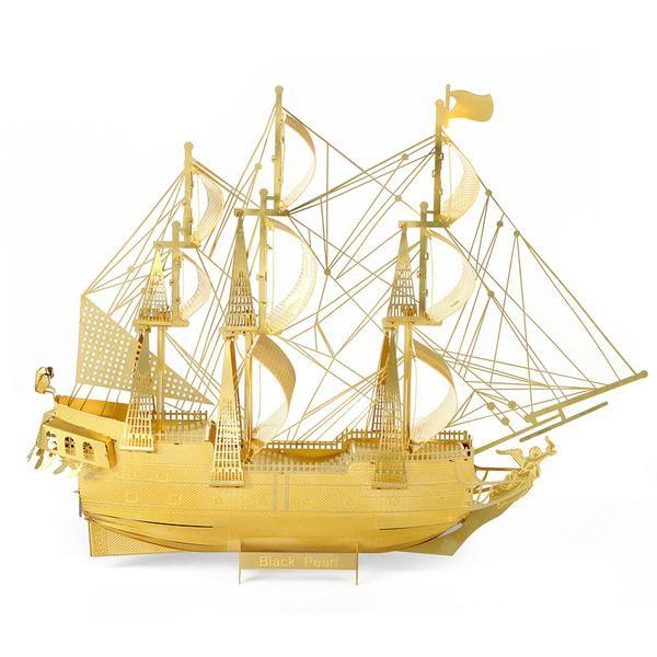 ★鋼鐵火星人益智玩具★黑珍珠號海盜船(大碼) ★拼酷★MU藝模★3D立體金屬拼圖★DIY金屬模型★蝕刻片-細節圖5