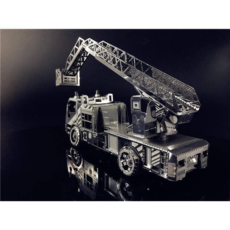 鋼鐵火星人益智玩具★雲梯消防車-可動式 ★拼酷★MU藝模★3D立體金屬拼圖★DIY金屬模型★蝕刻片-細節圖4