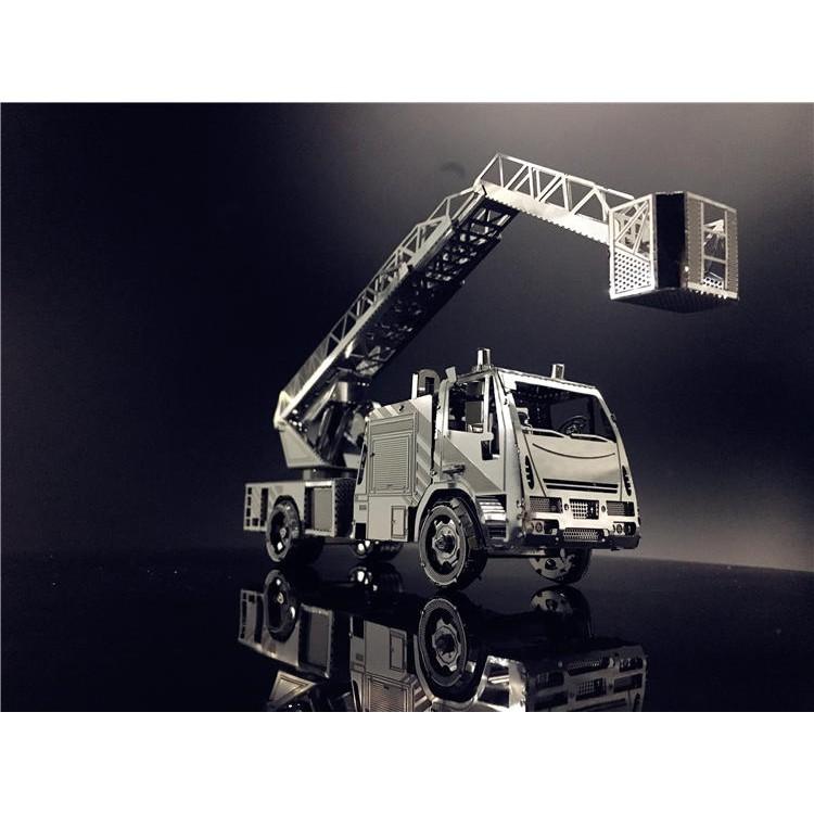 鋼鐵火星人益智玩具★雲梯消防車-可動式 ★拼酷★MU藝模★3D立體金屬拼圖★DIY金屬模型★蝕刻片-細節圖5