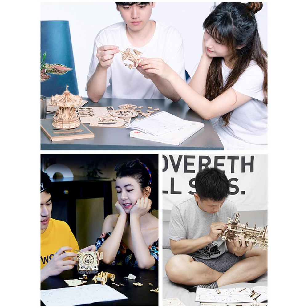 鋼鐵火星人益智玩具★八音盒木質動態立體拼圖 ★3D立體拼圖★DIY模型-細節圖5