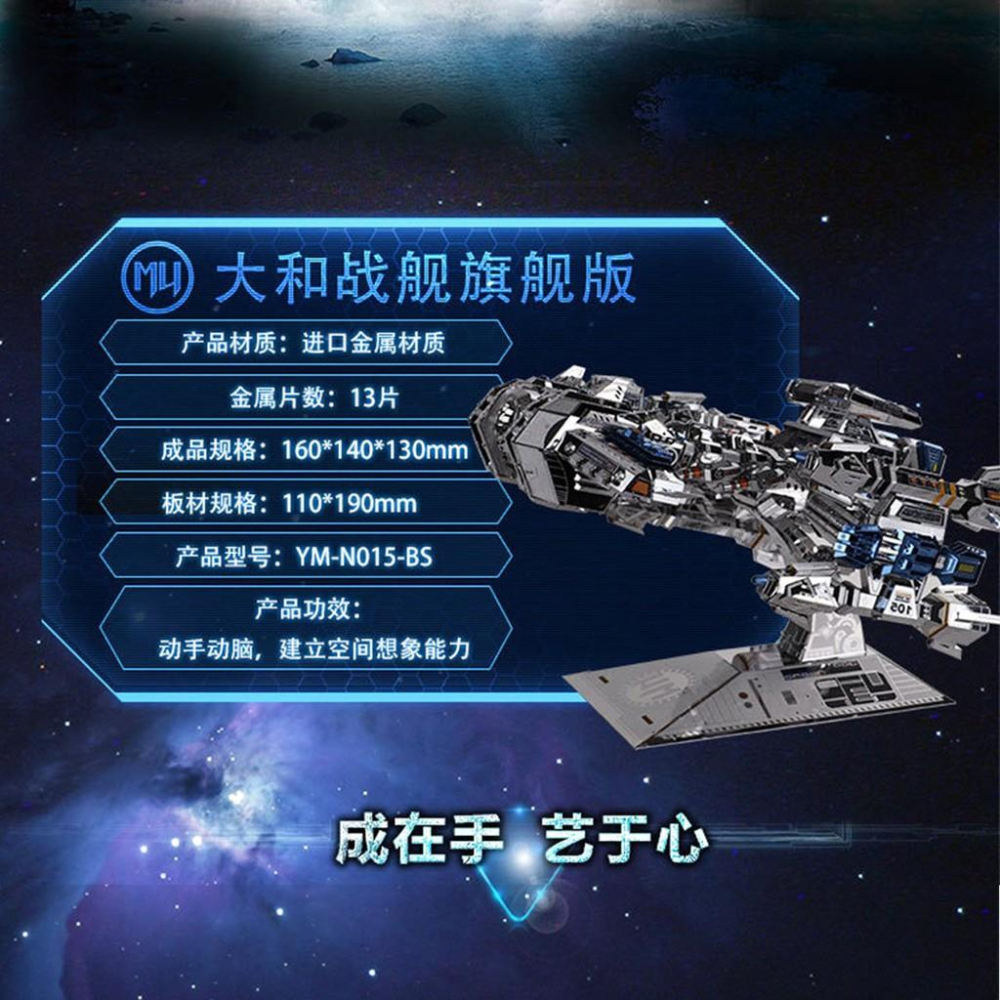 ★鋼鐵火星人★ 星海爭霸-人族戰艦大和號 ★3D立體金屬拼圖★DIY金屬模型★蝕刻片★藝模-細節圖5