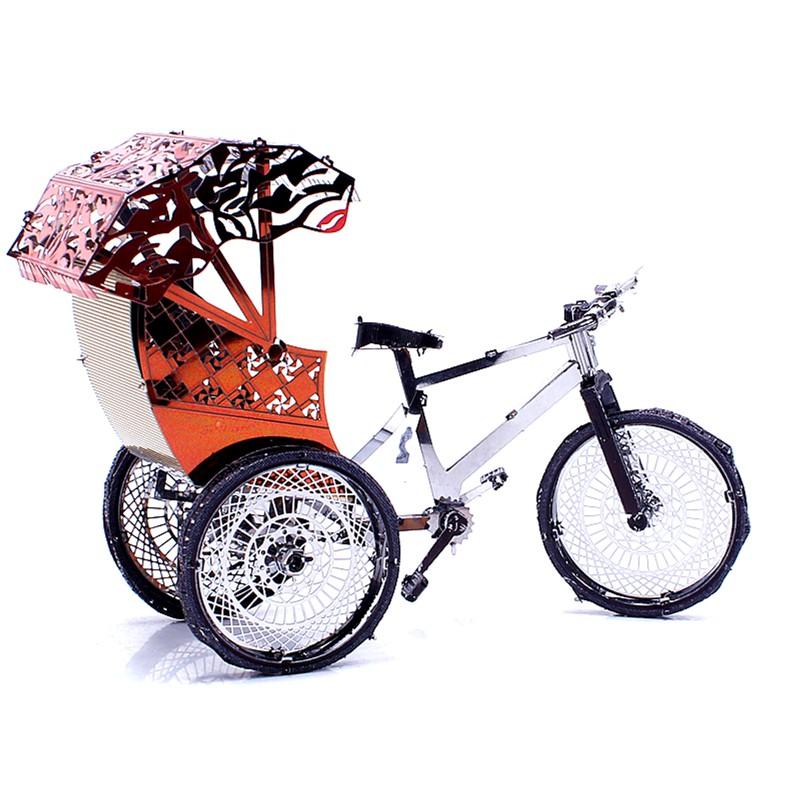 鋼鐵火星人益智玩具★上海灘-人力黃包車 ★拼酷★MU藝模★3D立體金屬拼圖★DIY金屬模型★蝕刻片-細節圖3