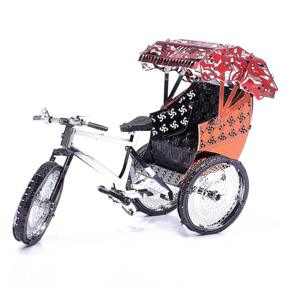 鋼鐵火星人益智玩具★上海灘-人力黃包車 ★拼酷★MU藝模★3D立體金屬拼圖★DIY金屬模型★蝕刻片-細節圖5