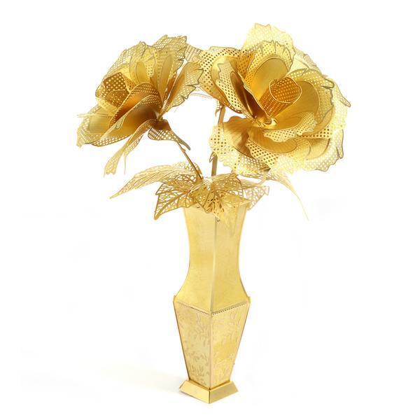 鋼鐵火星人益智玩具★玫瑰花 4件組 ★拼酷★MU藝模★3D立體金屬拼圖★DIY金屬模型★蝕刻片-細節圖5