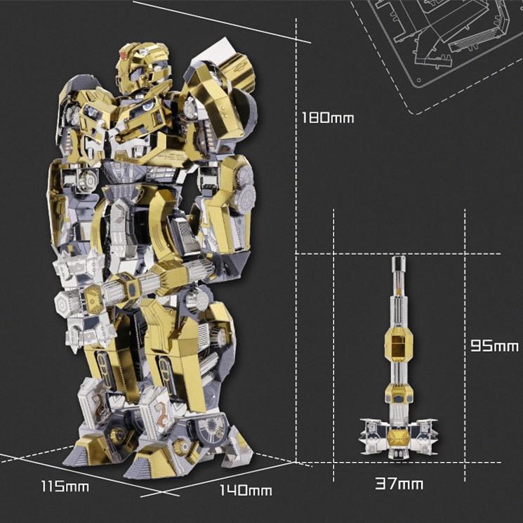 ★鋼鐵火星人★變形金剛-大黃蜂(彩色大碼)★3D立體金屬拼圖★DIY金屬模型★蝕刻片★-細節圖3