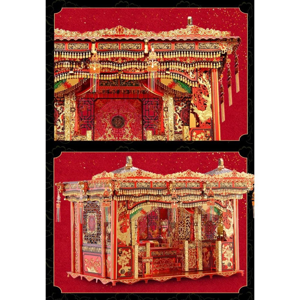 ★鋼鐵火星人★十里紅妝系列- 婚床★拼酷★3D立體金屬拼圖★DIY金屬模型★蝕刻片★-細節圖4