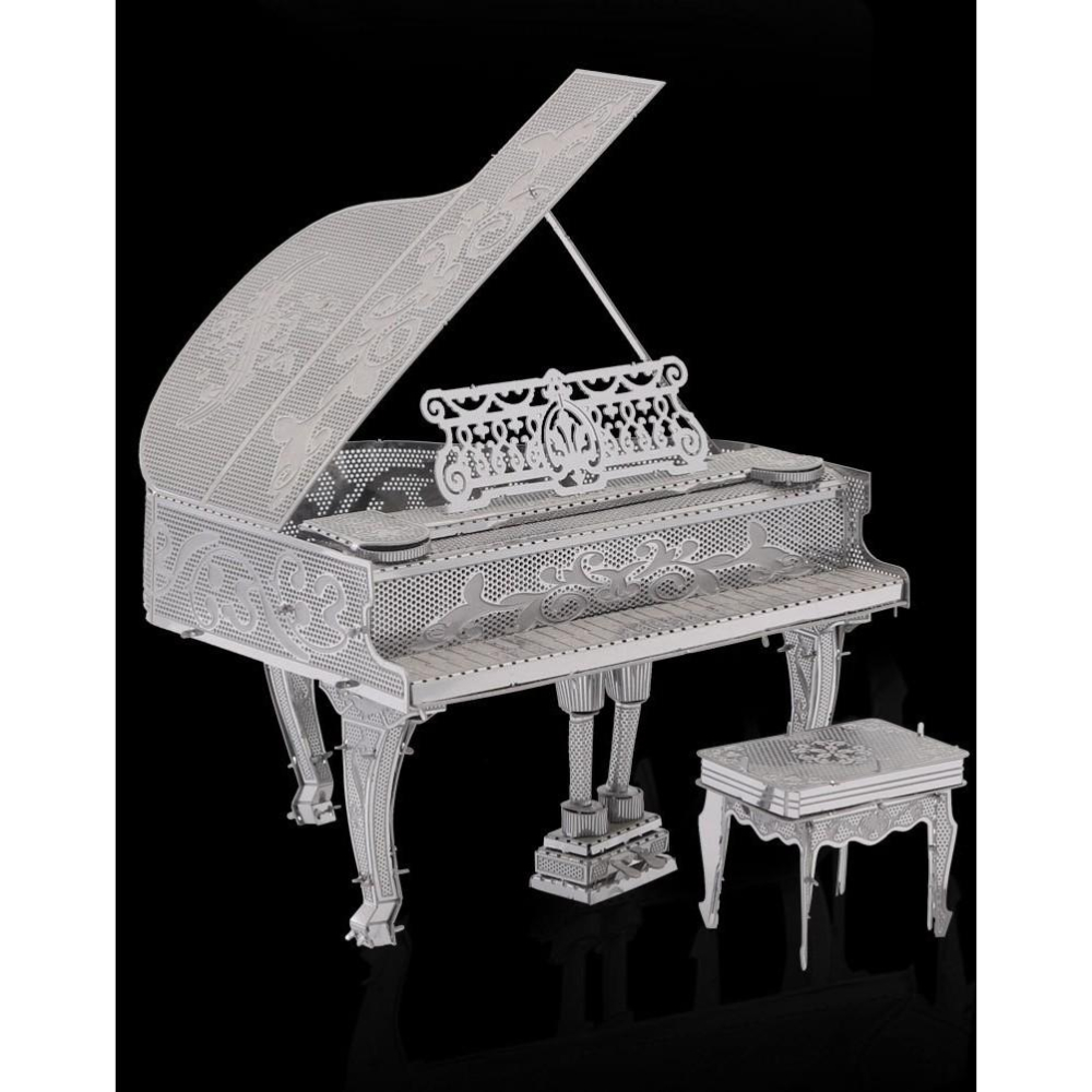 鋼鐵火星人益智玩具★三腳架鋼琴(大碼) ★拼酷★MU藝模★3D立體金屬拼圖★DIY金屬模型★蝕刻片-細節圖2