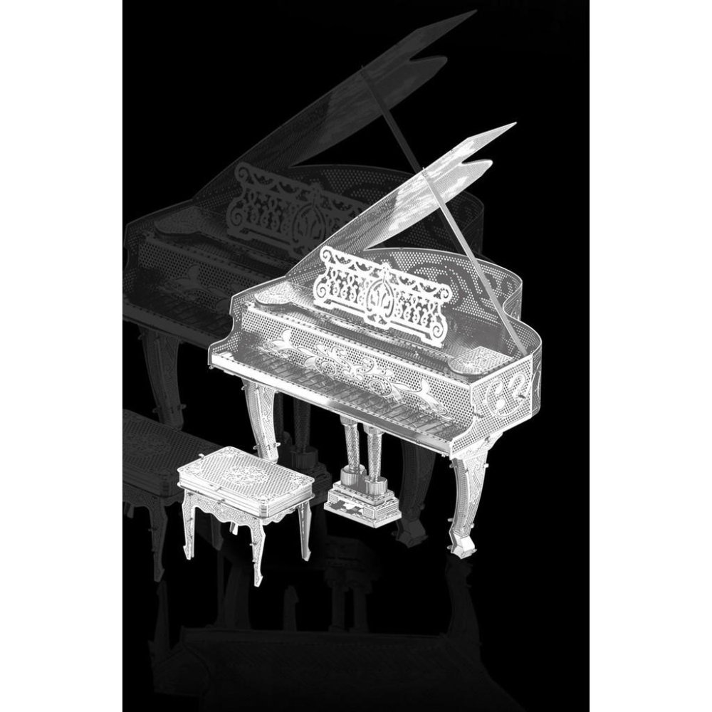 鋼鐵火星人益智玩具★三腳架鋼琴(大碼) ★拼酷★MU藝模★3D立體金屬拼圖★DIY金屬模型★蝕刻片-細節圖3