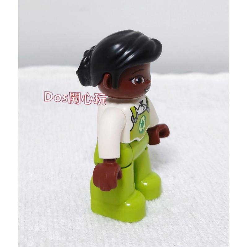 【Duplo 得寶】人偶 清潔人員 回收標誌工作服 女生 清潔員 ，LEGO 大顆粒-細節圖3
