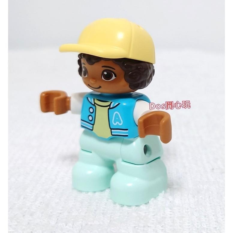 【Duplo 得寶】人偶 亮淺黄色帽子A標誌夾克小男孩 小朋友 小孩 兒童，LEGO 大顆粒#Dos開心玩-細節圖2