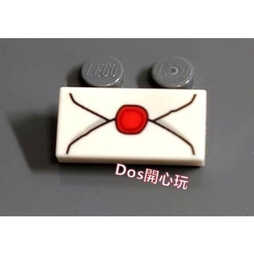 【LEGO 樂高】 Tile 1X2 3069bpb0779信封 信件 紅色蠟封 印刷磚 圖案 3069 平滑磚
