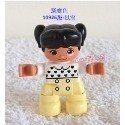 【Duplo 得寶】人偶 黑色雙辮子黑色心形衣服淺黃色褲子小女孩 小孩 小朋友 兒童，LEGO 大顆粒#Dos開心玩-規格圖6
