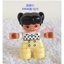 【Duplo 得寶】人偶 黑色雙辮子黑色心形衣服淺黃色褲子小女孩 小孩 小朋友 兒童，LEGO 大顆粒#Dos開心玩-規格圖7