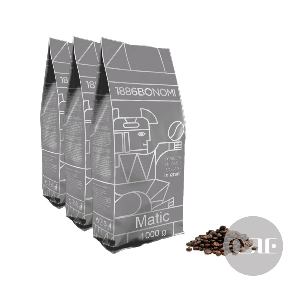 【義大利百年品牌BONOMI】配方咖啡豆 Matic 灰 (3kg/3包/箱)-細節圖4
