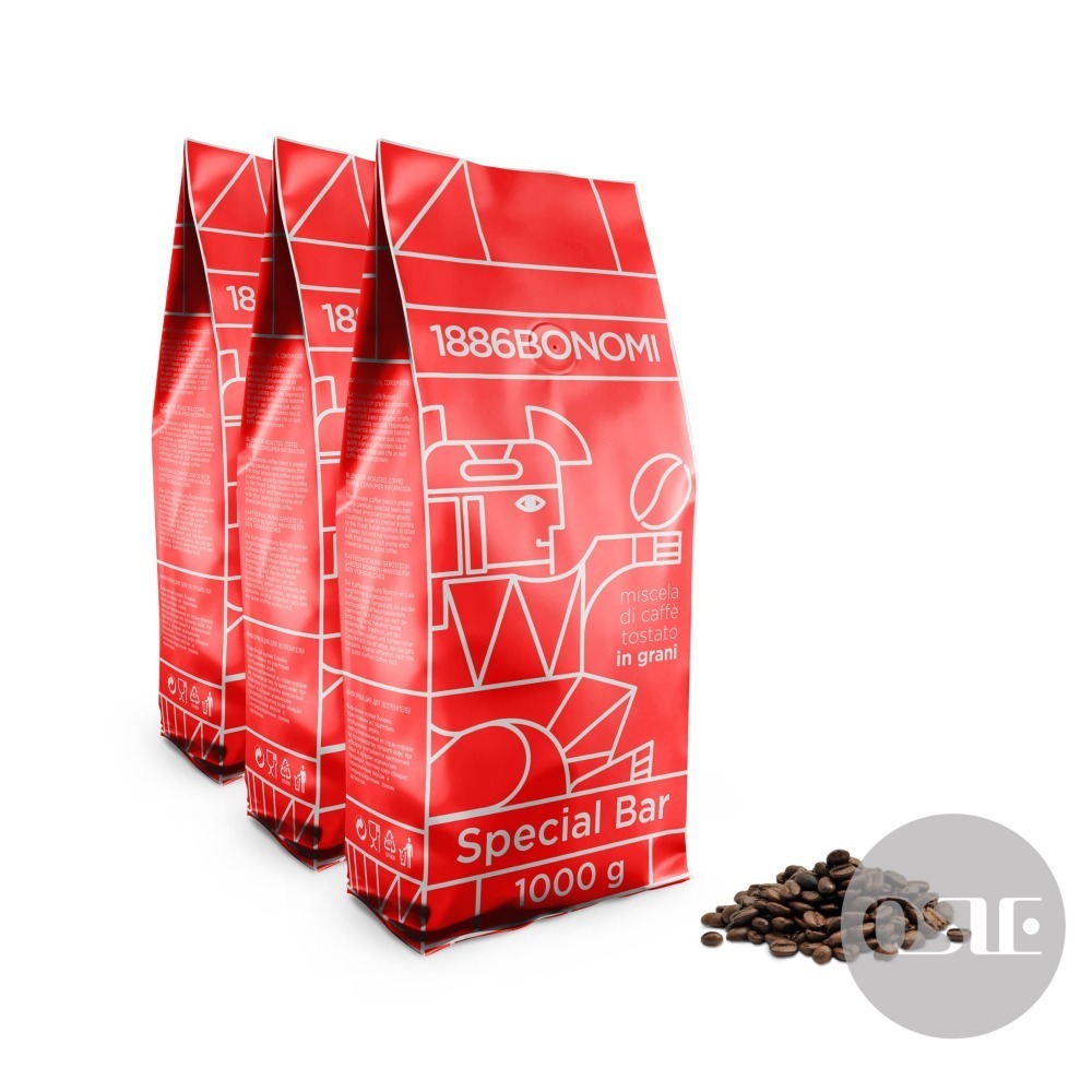 【義大利百年品牌BONOMI】配方咖啡豆 Special Bar 紅 (3kg/3包/箱)-細節圖4