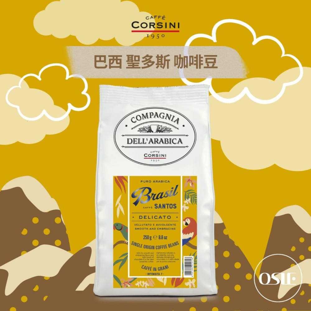 【義大利CORSINI】 單品咖啡豆 巴西咖啡豆 (3kg/12包/箱)-細節圖3