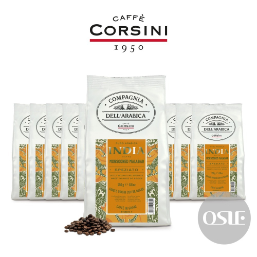 【義大利CORSINI】 單品咖啡豆 印度季風咖啡豆 (3kg/12包/箱)
