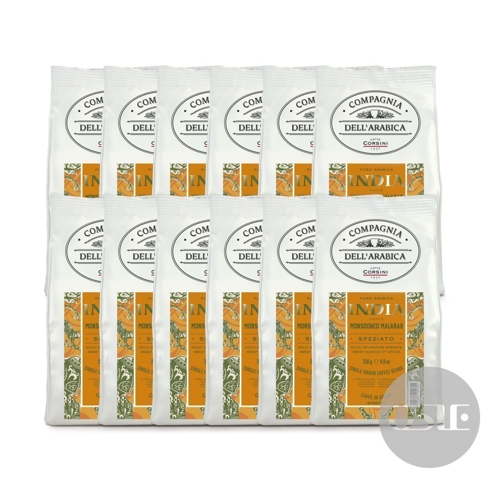 【義大利CORSINI】 單品咖啡豆 印度季風咖啡豆 (3kg/12包/箱)-細節圖4