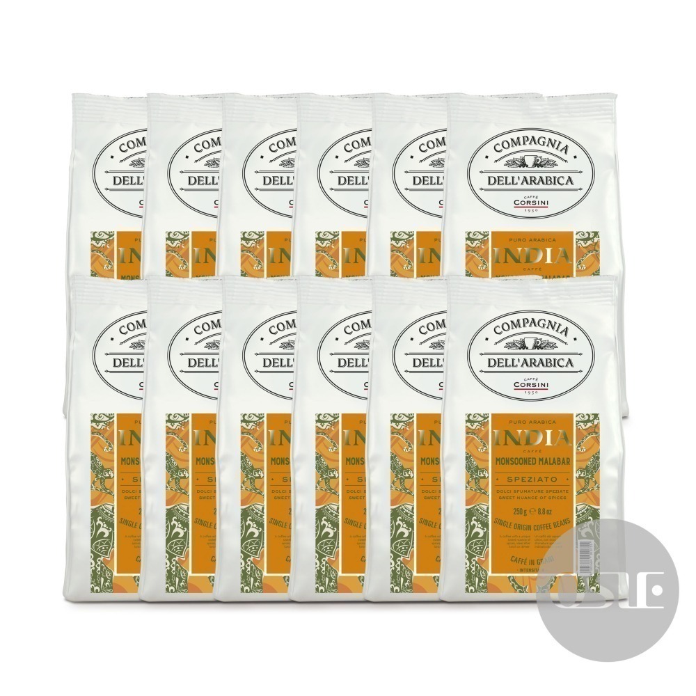 【義大利CORSINI】 單品咖啡豆 印度季風咖啡豆 (3kg/12包/箱)-細節圖4