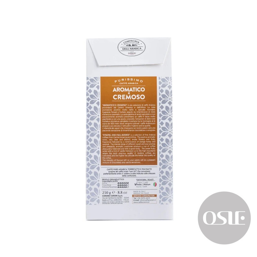 【義大利 CORSINI】100%阿拉比卡研磨咖啡粉 香醇濃郁風味 250g/包 非即溶 摩卡壺適用-細節圖8