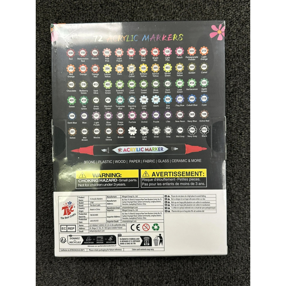 TBC The Best Crafts 72 雙尖亞克力記號筆 - 優質多表面油漆筆-細節圖2